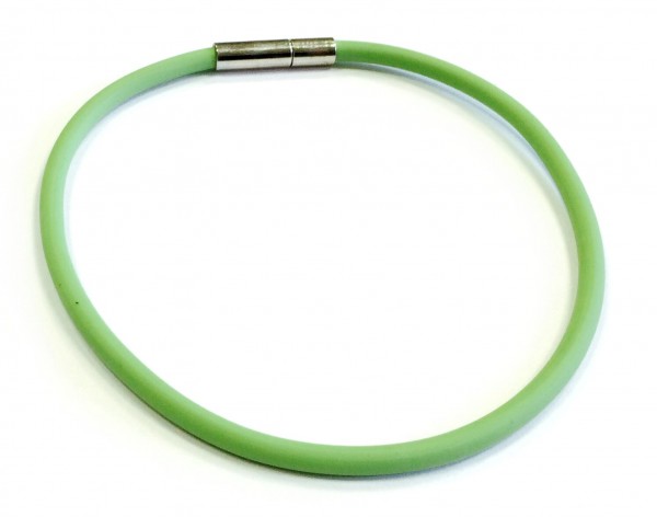 Rubber Bracelet 2 mm kiwi green – with click closure – different lengths