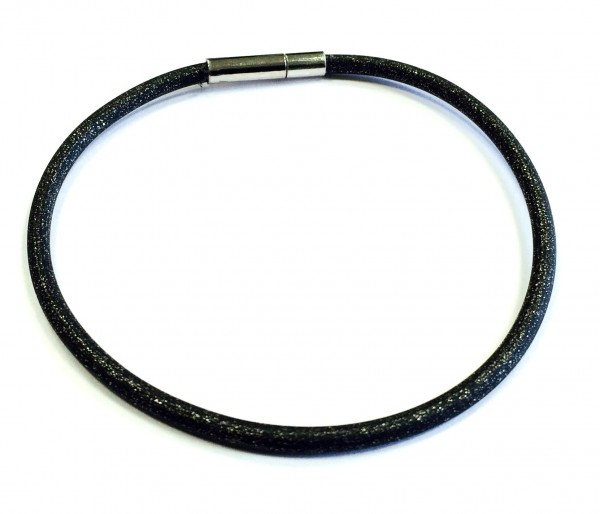 Rubber Bracelet 2 mm anthracite – with click closure – different lengths