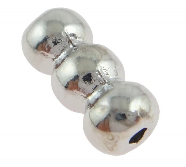 Röhre 13x6mm, platin farbig - Loch 2mm - 1 Stück