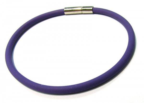 Rubber Bracelet 2 mm lilac – with click closure – different lengths