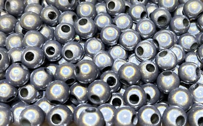 Miracle Beads grau - Perlen 12mm - Großloch 4,5mm - 50 Gramm ca. 63 Stück