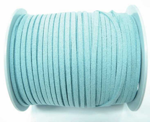 ribbon flat in suede look – light turquoise – 1 meter