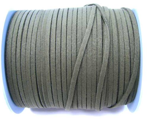 ribbon flat in suede look – grey – 1 meter